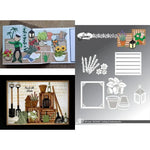 découpe papier scrapbooking fleurs bancs table chaises lanterne arbres pommes oiseaux arches végétales motifs