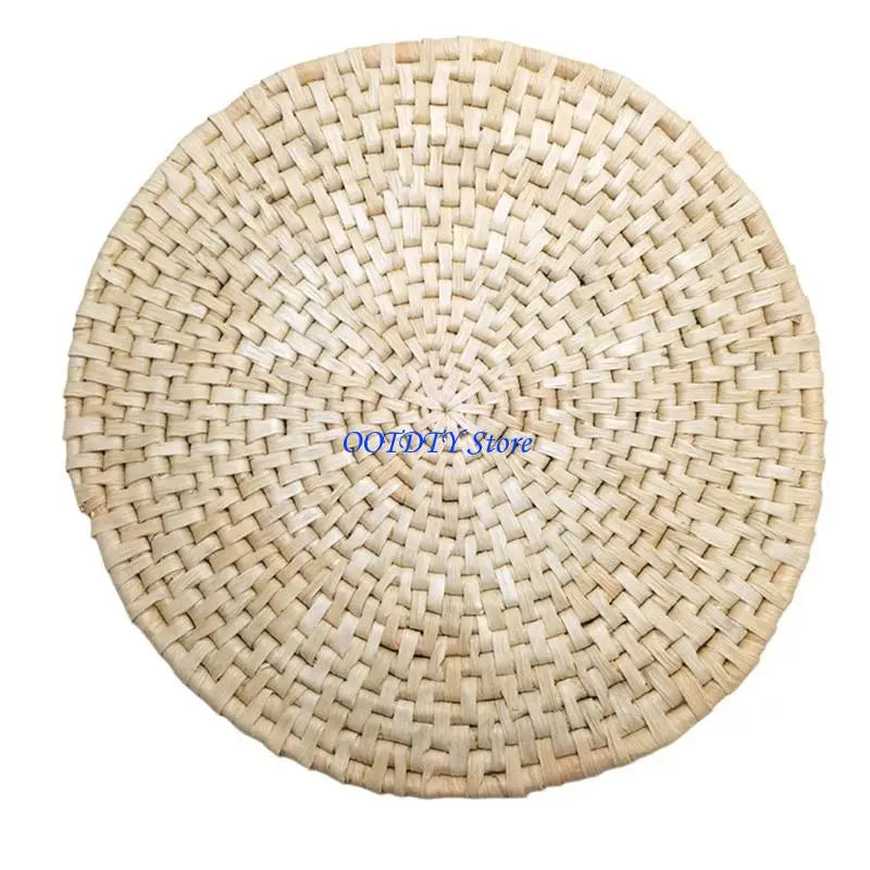 assiettes paille naturel beige vert clair tissage traditionnel franges blanches rustique boho chic