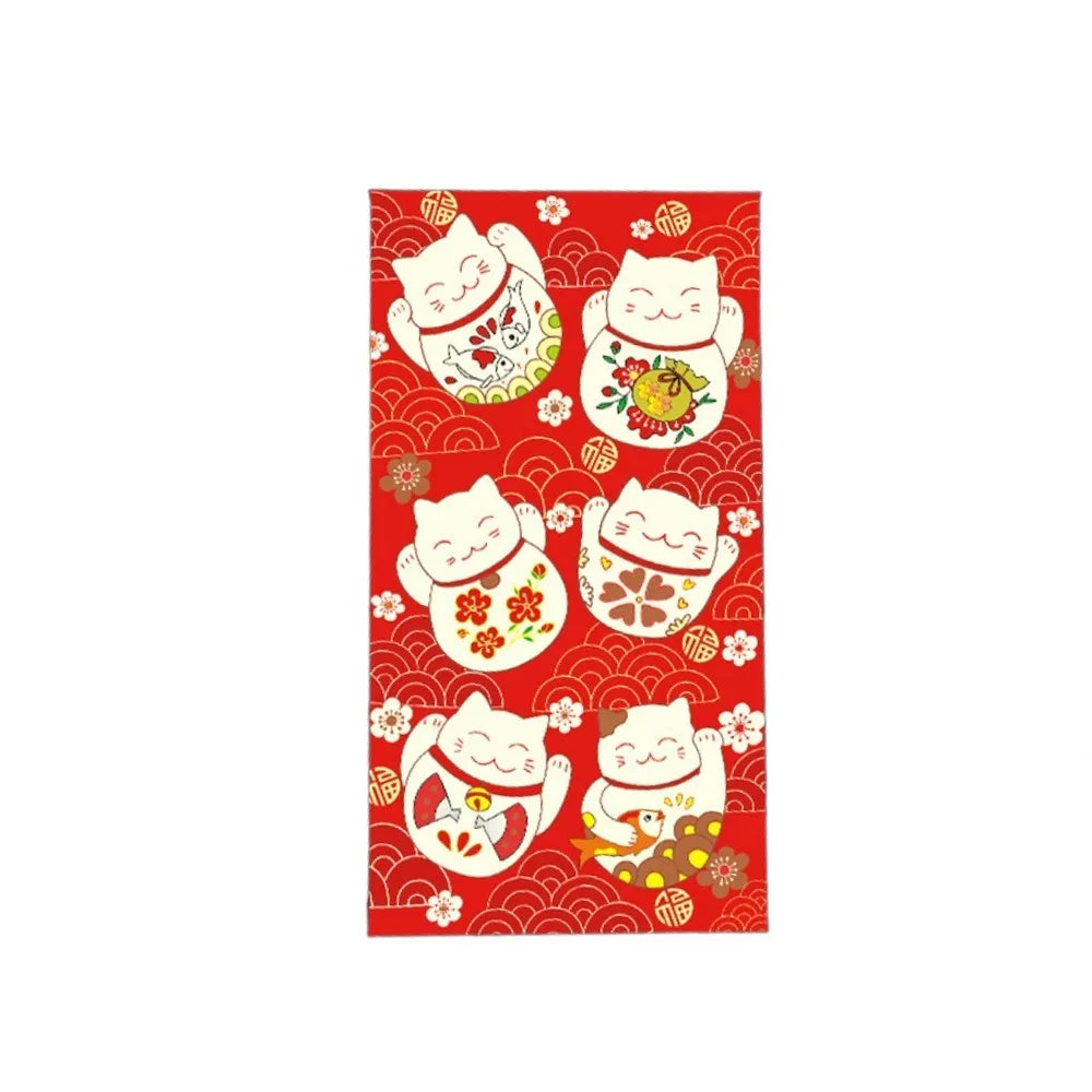 enveloppes rouges traditionnelles chinoises chat porte bonheur fleurs cerisier symboles finance caractères chinois festif