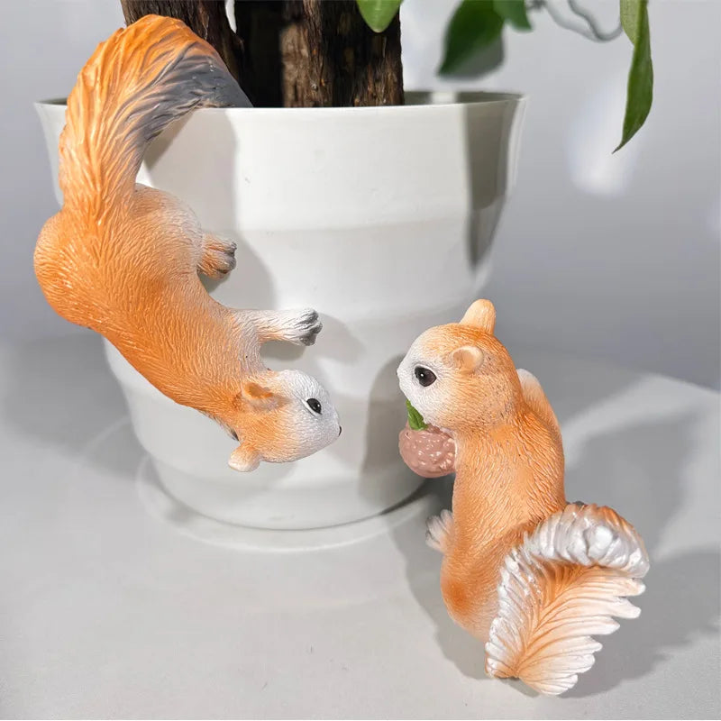 figurines écureuils orange résine réalistes décoration extérieure balcon jardin naturelle animaux