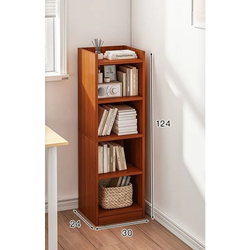 étagère bois moderne minimaliste niveaux blanc brun chambre salon bibliothèque rangement
