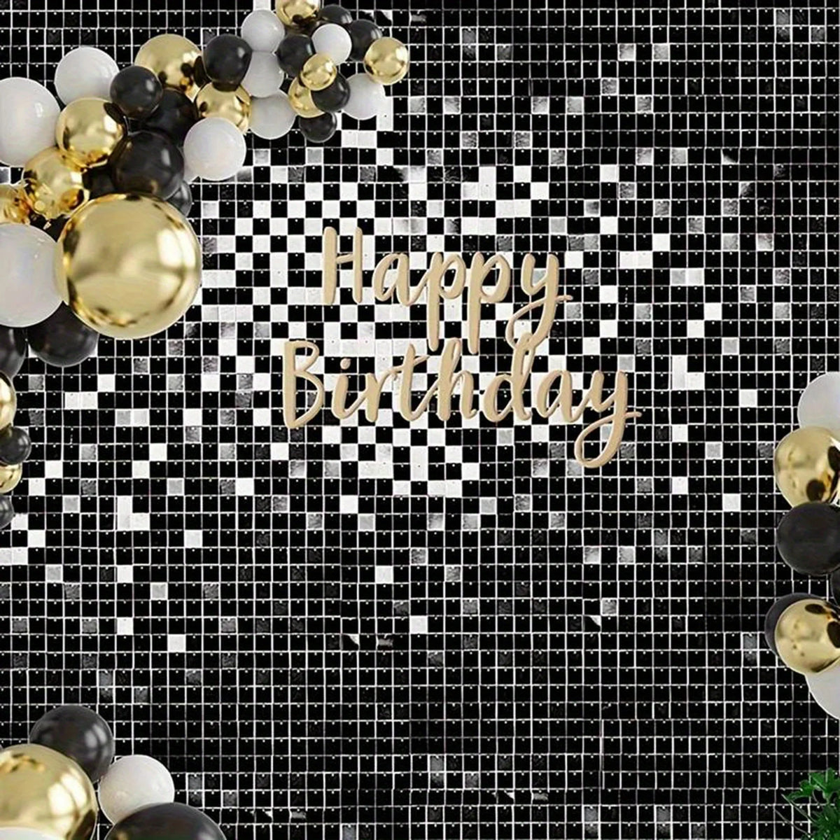 rideau fond noir mosaïque brillant occasion fête anniversaire mariage moderne opacité festive