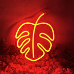 lampe néon feuille tropicale verte rouge bleu blanc stylée moderne opacité chambre salon