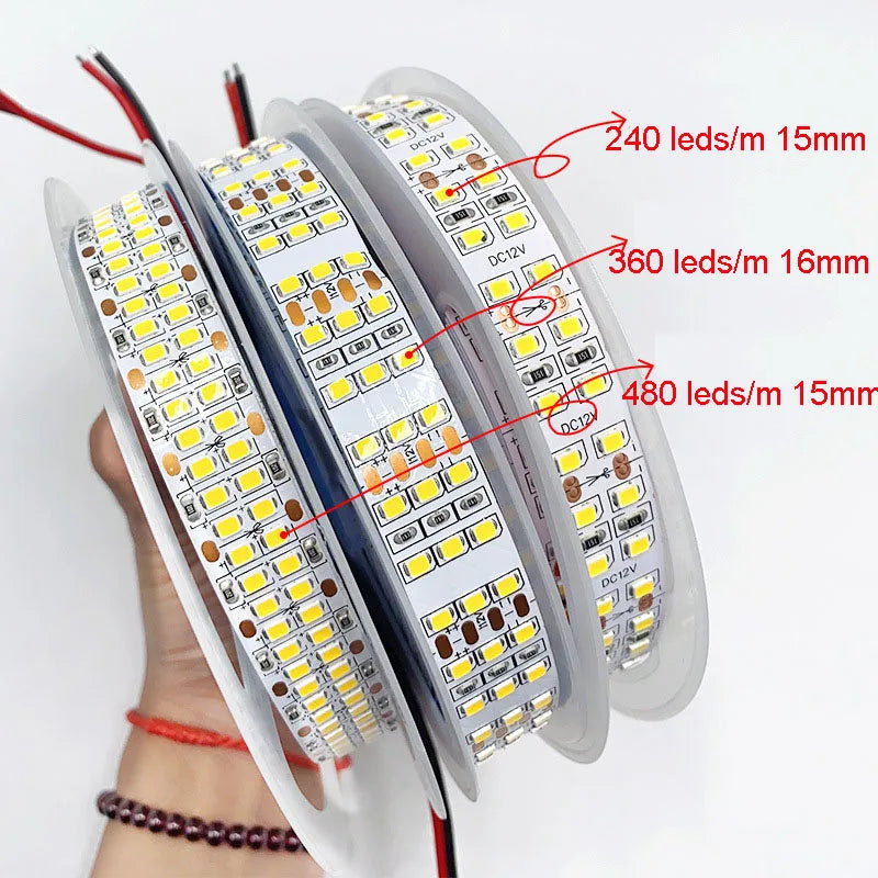 ruban led flexible 240 leds blanc bleu moderne adhésif 12v 24v 50000h