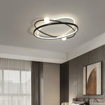 lampe led moderne anneaux entrelacés noir or blanc chaud froid dimmable minimaliste chambre salon