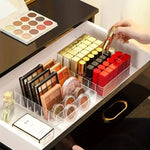 boîte rangement cosmétiques transparente moderne palette fards poudre parfum sans fixation plastique