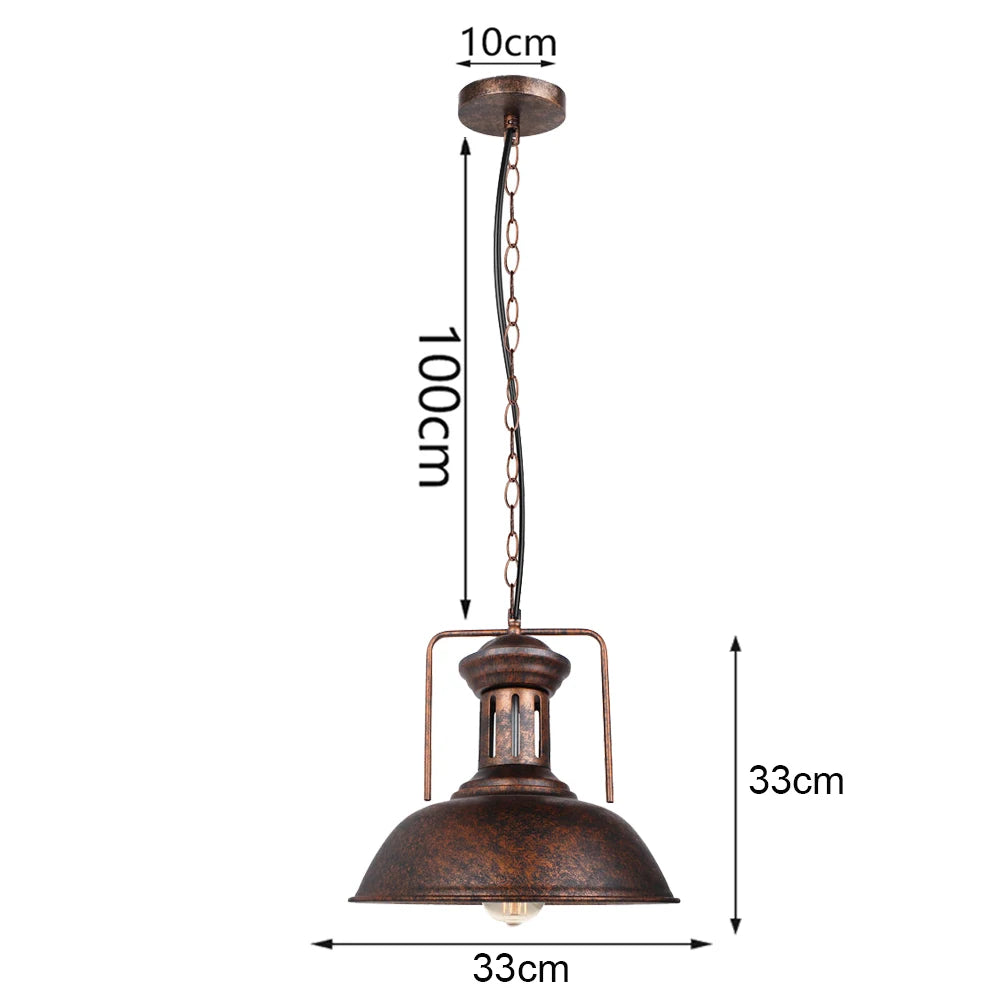 suspension industrielle vintage métal noir ampoule e27 salon chambre hallhôtel led echangée