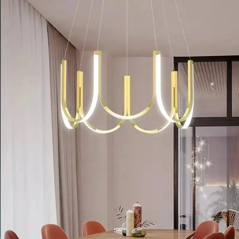 suspension lumineuse moderne or noir blanc ampoules led minimaliste contemporain semi encastrée certifications ul