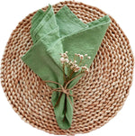 lot 50 serviettes cuisine coton bleu clair clips dorés table