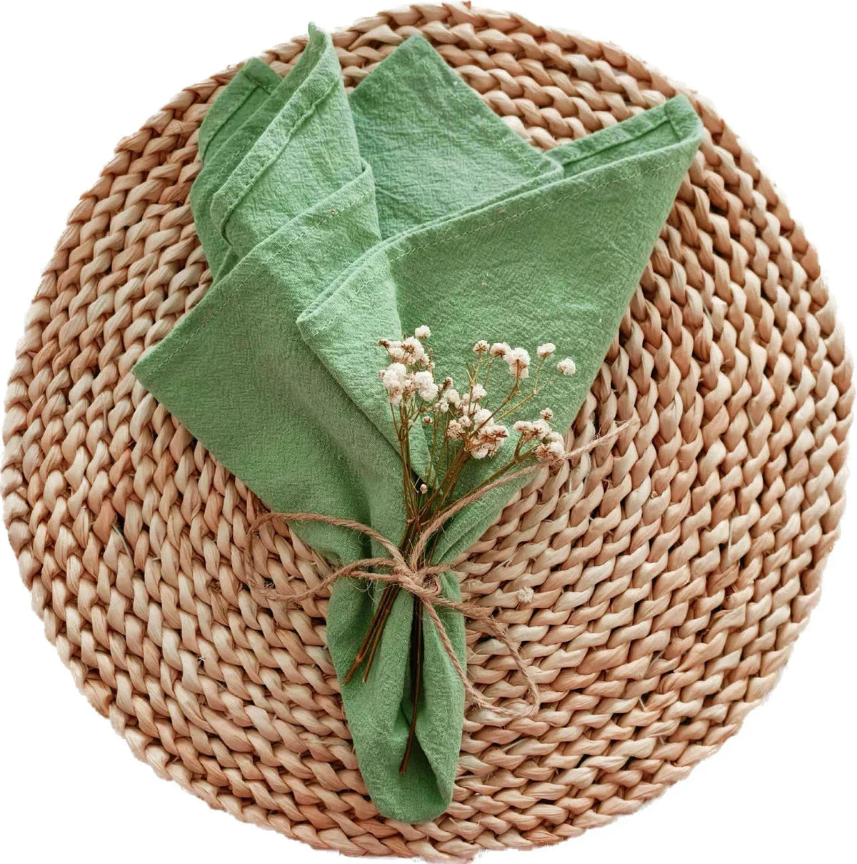 lot 50 serviettes cuisine coton bleu clair clips dorés table