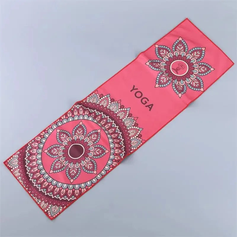 tapis yoga bleu rouge vert mandala motifs floraux rapide séchage moderne ethnique 100cm 30cm