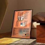 affiche moderne kanye west groupe humain paysage noir bleu orange living room decoration