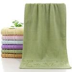 serviettes bain bambou motif feuilles violet jaune rose vert bleu marron opaques classiques 70x140cm