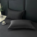 taies d'oreiller simples coton polyester 48x74cm gris roseclair unis opaques lit maison