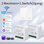 interrupteur mural sans fil blanc smart wifi rf 433mhz moderne minimaliste
