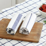 serviettes cuisine coton blanc bleu marine rayures classiqueReusable Washable Table Mat Napkin Dinner