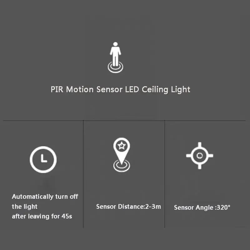 lumière détecteur mouvement noir blanc doré moderne flux lumineux led 249 2000v