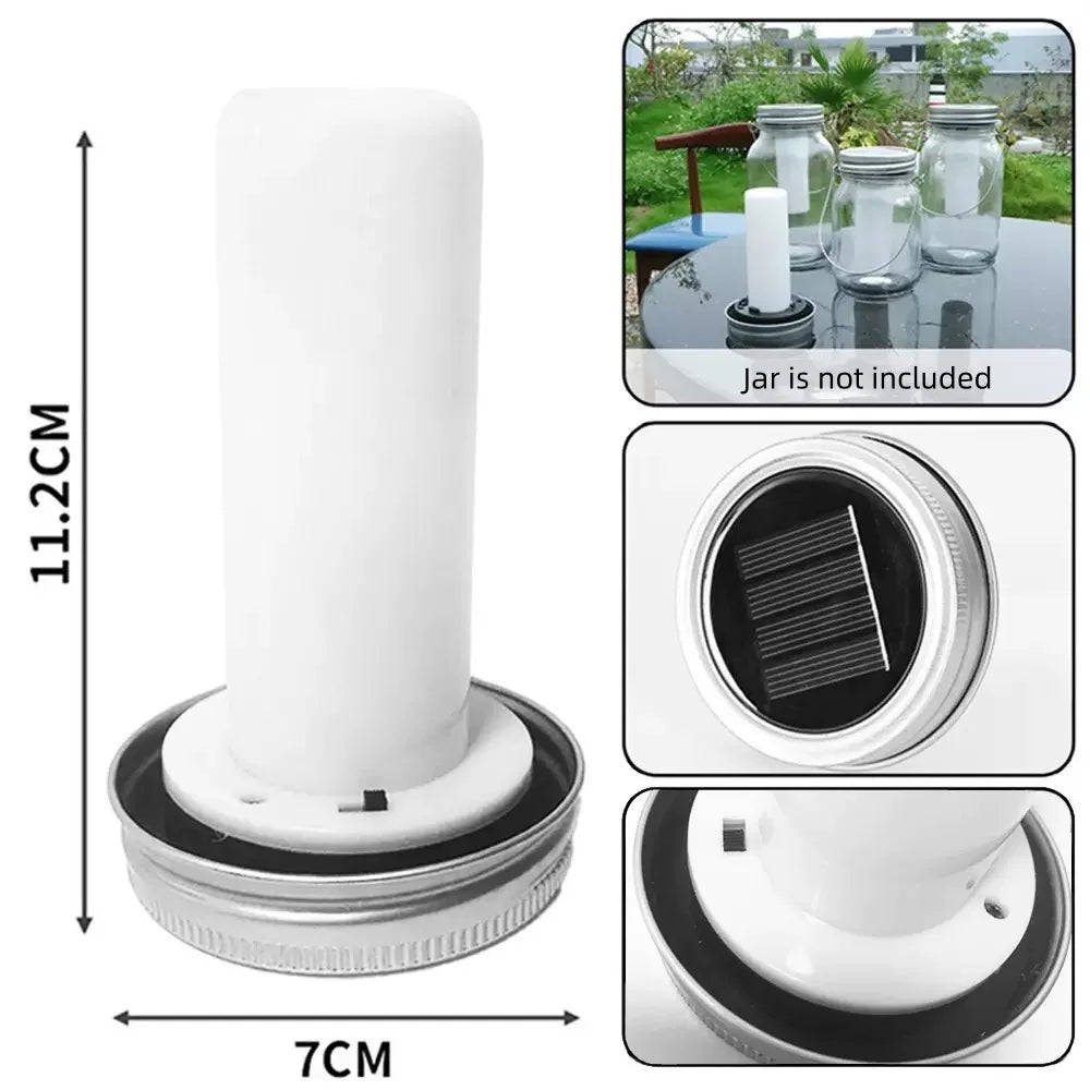 lampe solaire moderne blanc noir effet flamme étincelles vacillantes extérieur jardin mariage