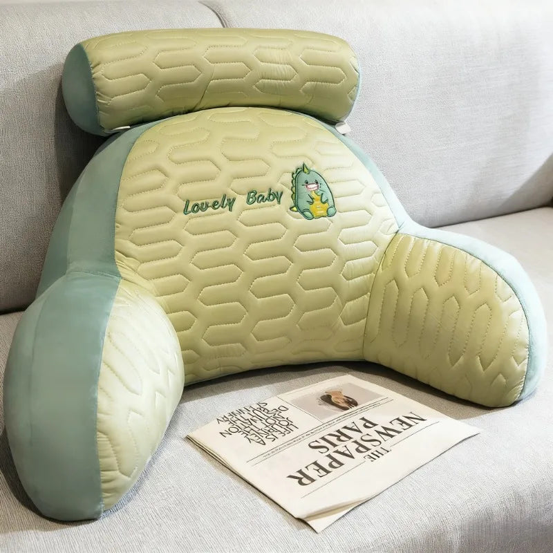 oreiller lecture confortable moderne gris vert jaune bleu imprimé animaux concave coton polyester 60x40cm