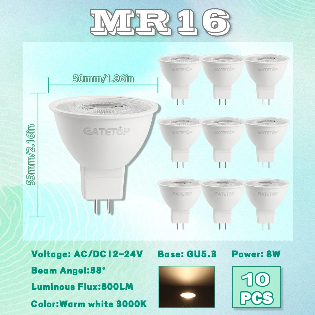projecteur led spot mr16 gu5.3 noir blanc rond carré moderne