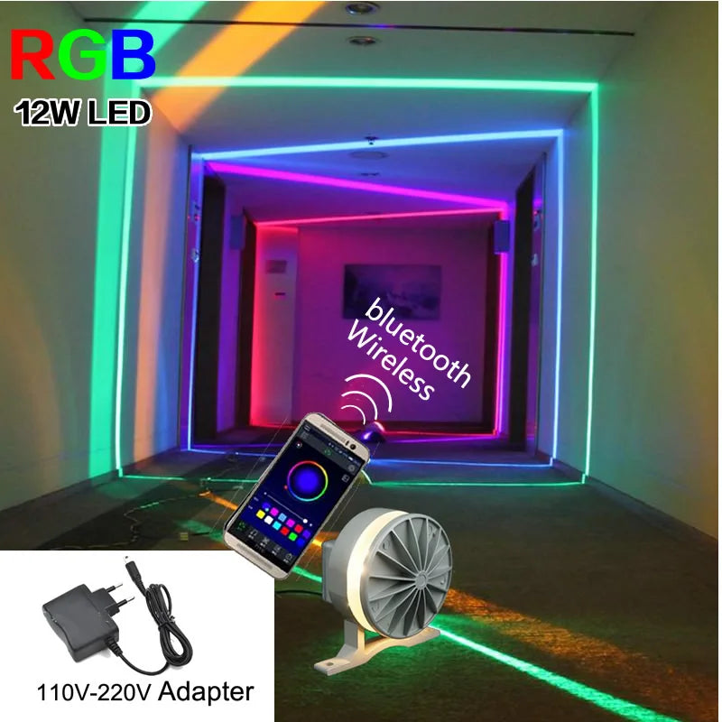 applique murale led rgb 12w moderne éclairage intérieur extérieur rainbows télécommande bluetooth