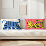 taies d'oreiller animaux nordiques moderne bleu léopard jaune non toxique coton polyester 30x50CM 40x60CM