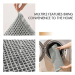 tapis bain moderne gris clair maille géométrique adhésif 43x61cm absorbant antidérapant franges salon