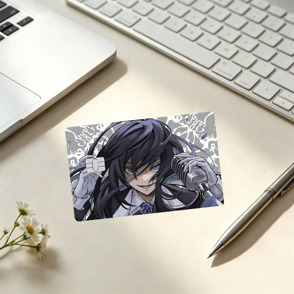 autocollants protection cartes credit dessin anime personnalisables adhésifs modernes bleu noir violet