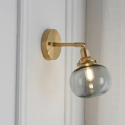 lampe murale moderne or transparent rayures ampoule led cordon interrupteur vintage électrique