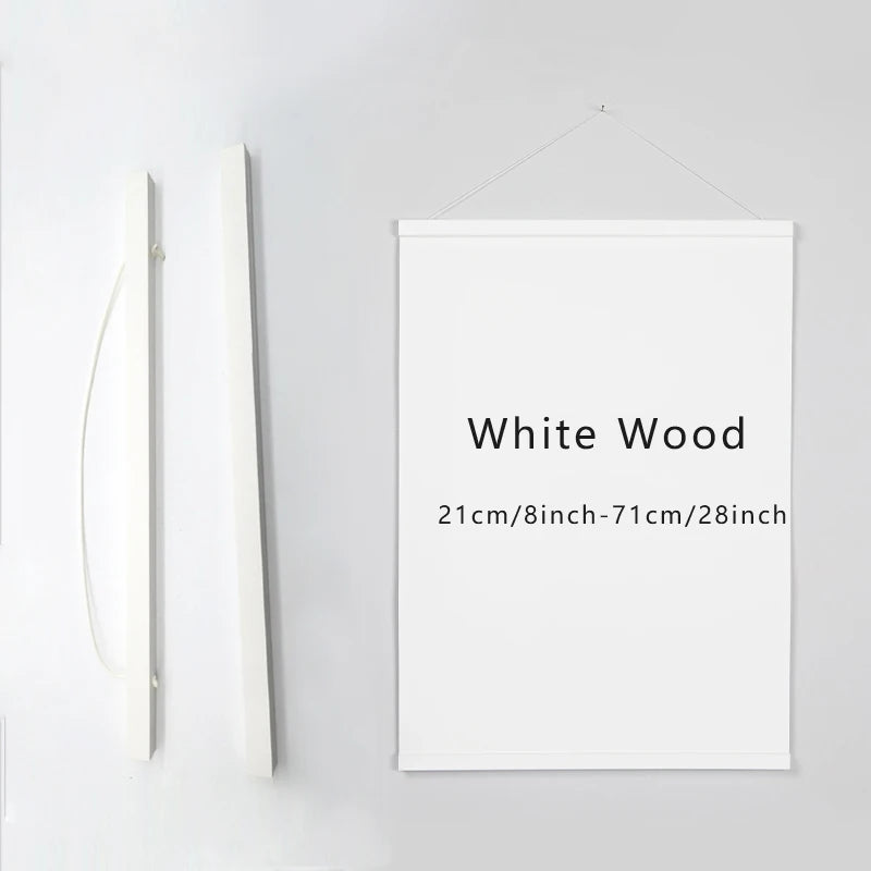 cadre mural magnétique bois moderne 21cm 31cm 41cm 51cm 61cm.pin teck noir blanc