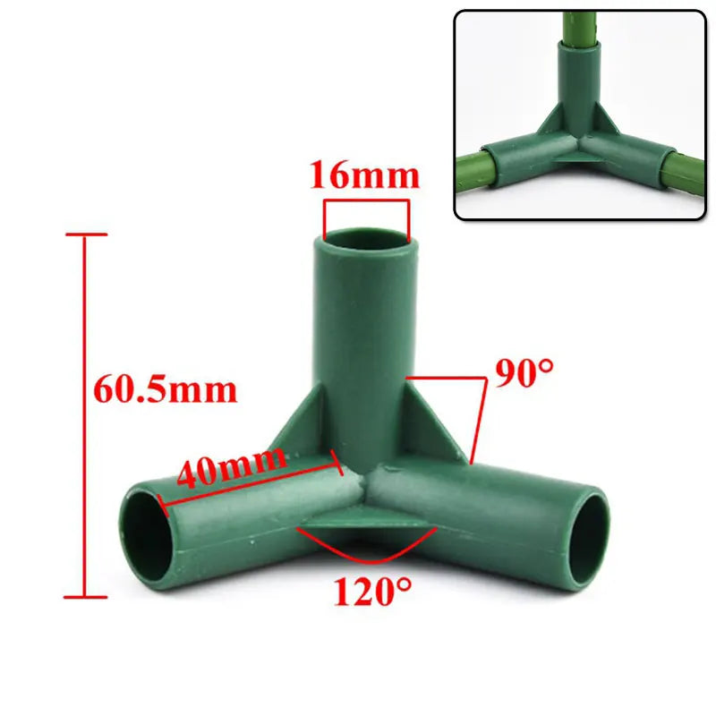 connecteurs support plantes vert plastique serre jardin accessoires bricolage jardinage structure robuste fixe