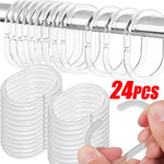 anneaux rideau douche transparent adhésifs accessoires salle bains modernes plastique