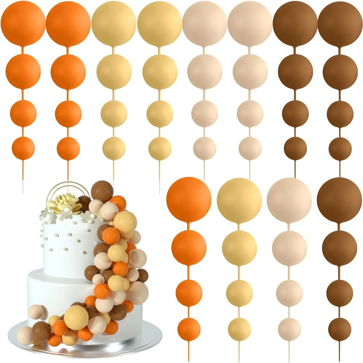 décoration gâteau boules vertes blanches dorées mariage anniversaire festives modernes