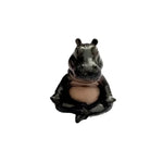 statuette hippopotame résine noir marron pose yoga méditation moderne minimaliste
