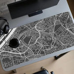 tapis souris cartographique noir blanc non glissant gamer moderne minimaliste