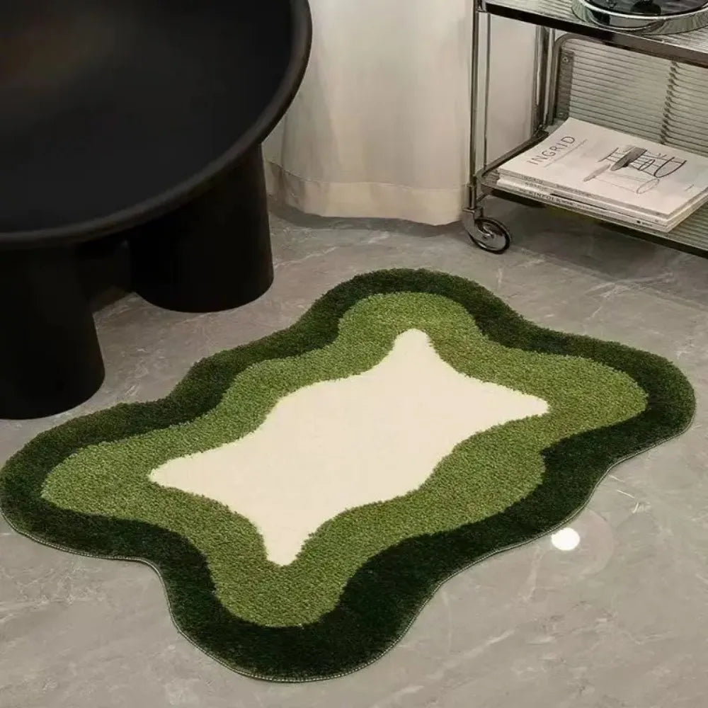 tapis géométrique moderne polypropylène durable noir blanc bleu vert chambre salon