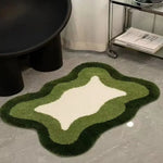 tapis géométrique moderne polypropylène durable noir blanc bleu vert chambre salon