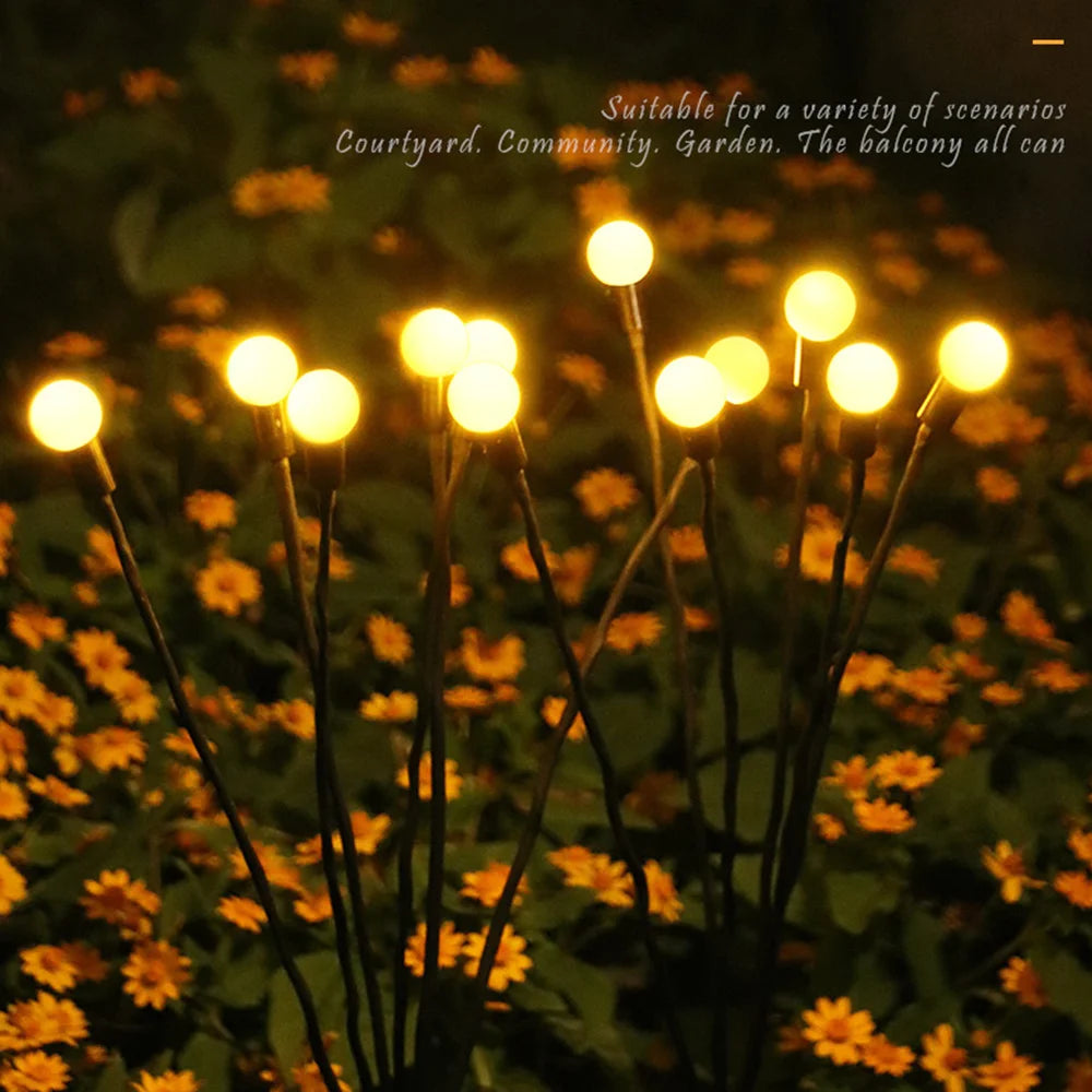 lumières solaires extérieures led fleur décoratives modernes jaune noires végétation