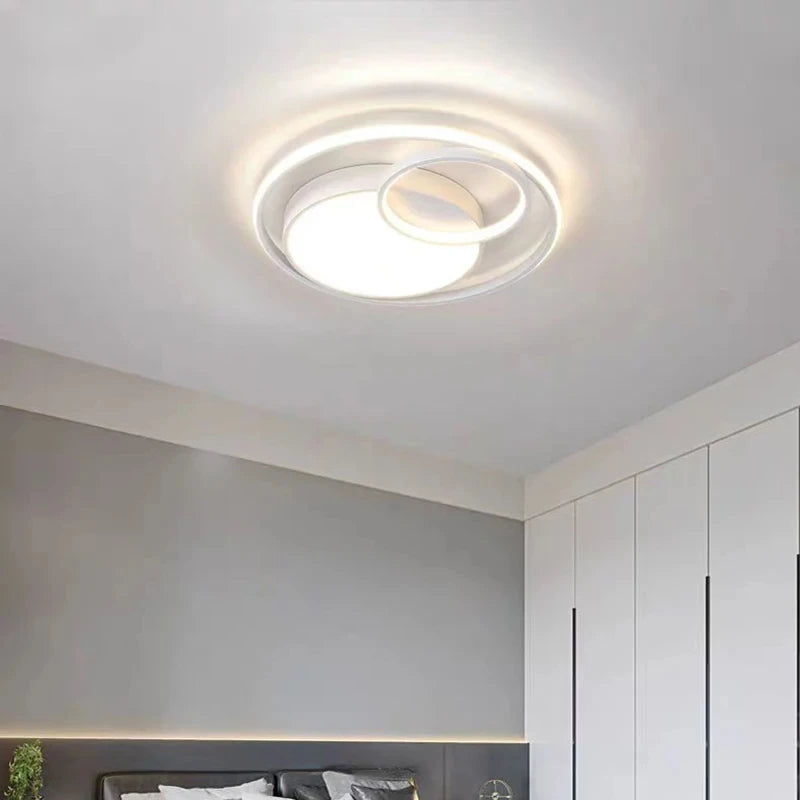 plafonnier led blanc contemporain moderne salon chambre opacité fixations invisible