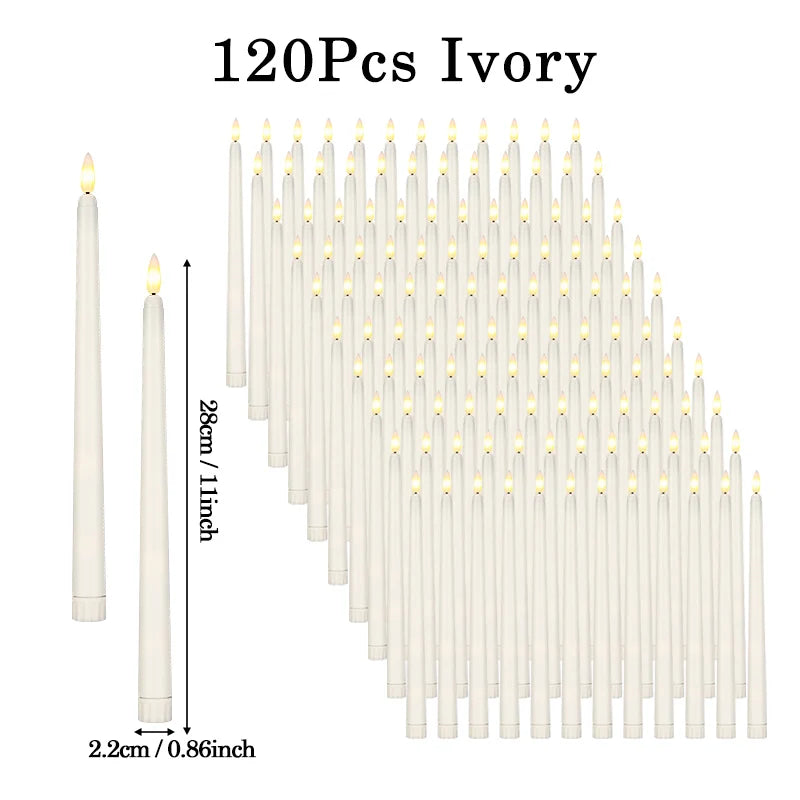 bougies led coniques sans flamme blanc modernes décoration mariage saint valentin dîner
