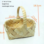 panier tressé bois naturel réutilisable traditionnel poignée anneaux métalliques rustique utilisation multiple fleuriers decoration