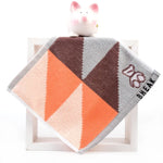 serviettes coton animées dessin triangles lapins nuages étoiles clips enfants rose bleu