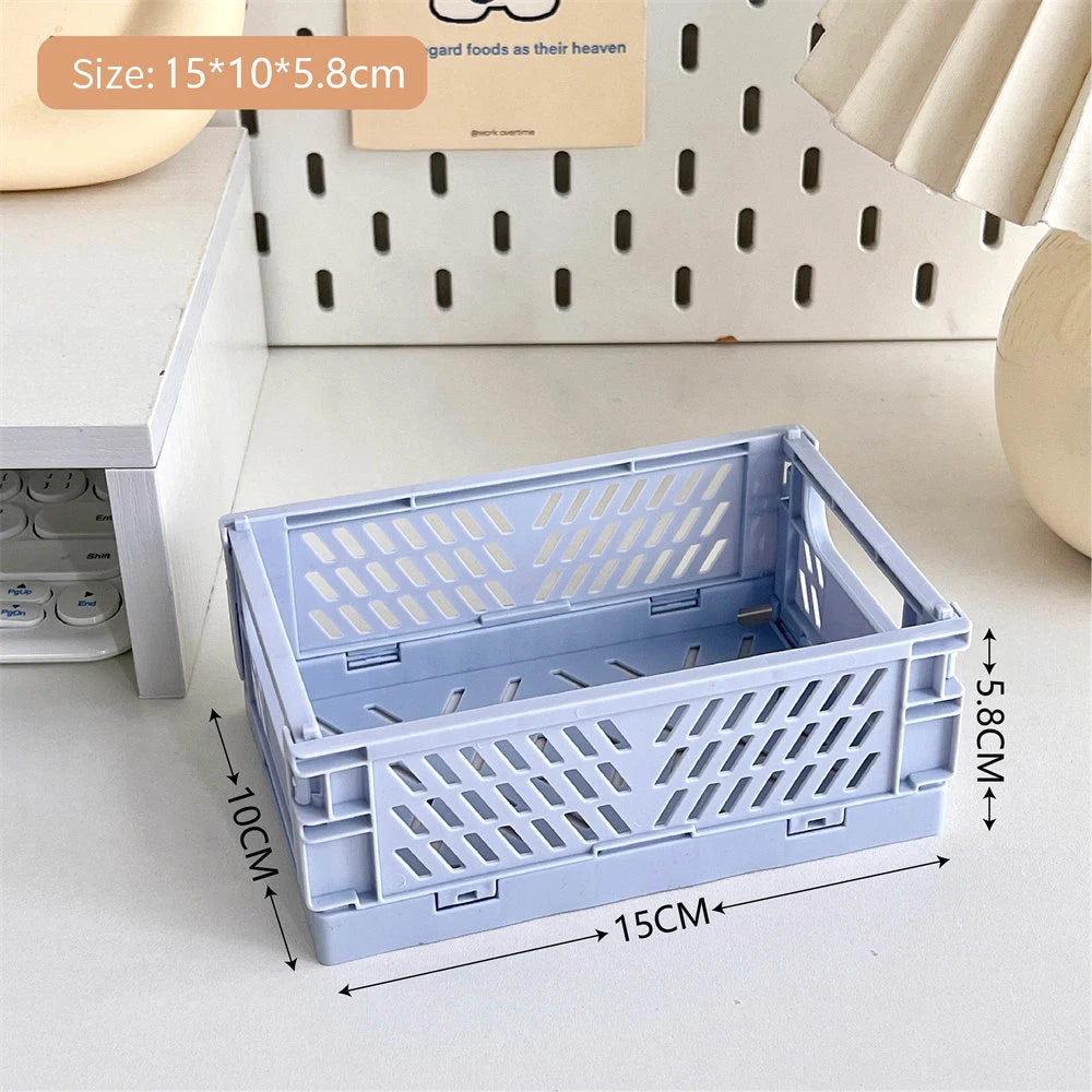 caisse rangement pliante plastique moderne orange jaune gris vert rose violet grille ventilation clips