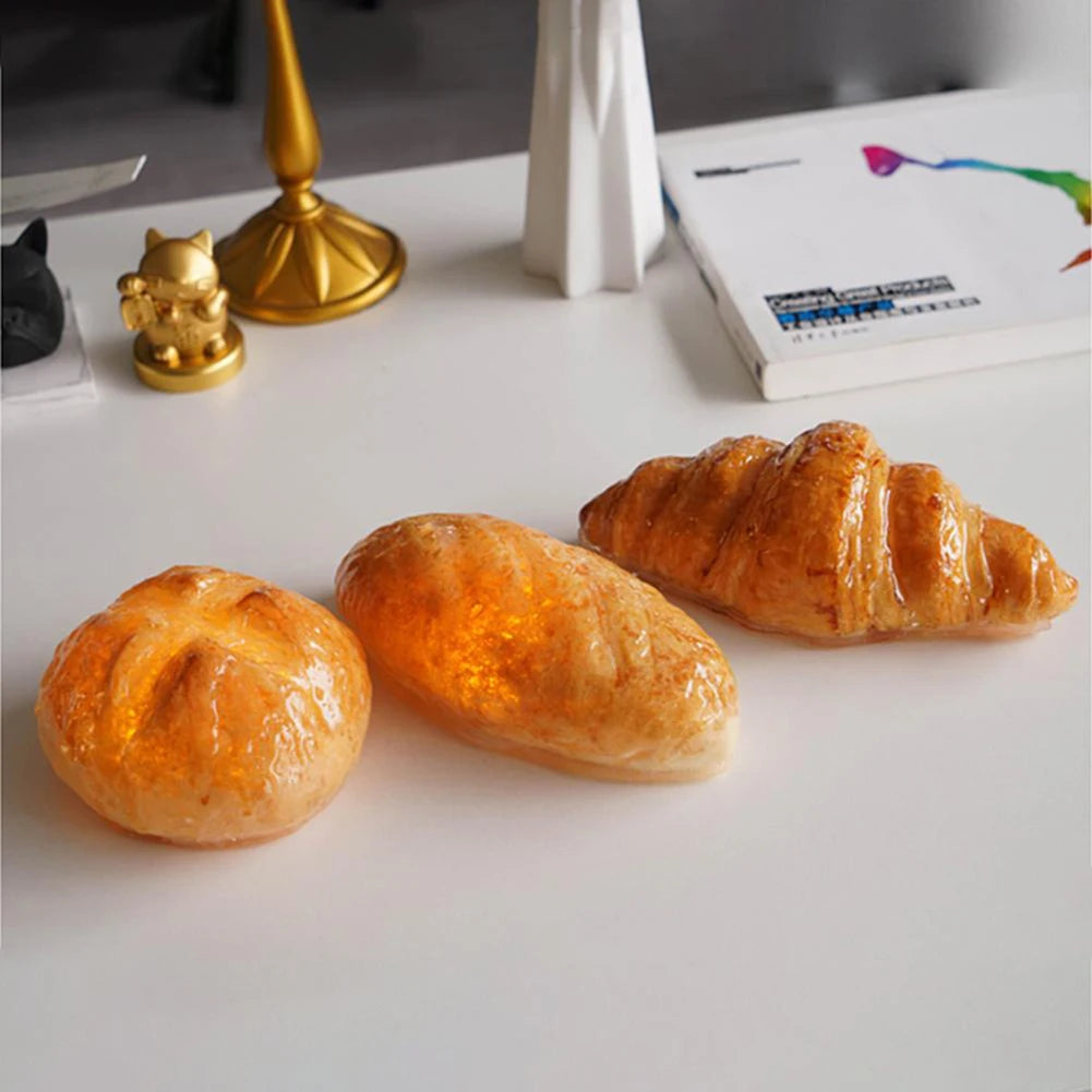 veilleuse pain croissant forme rayée or ornement gâteau réalisté fixations invisible