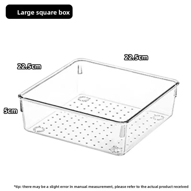 trousse rangement transparente compartiments points noirs maquillage organisation moderne plastique
