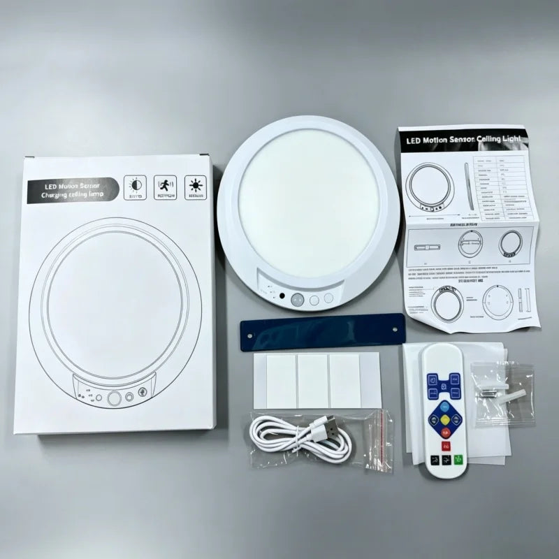 lampe led moderne aimantée rechargeable détecteur mouvement éclairage couloir garage blanc