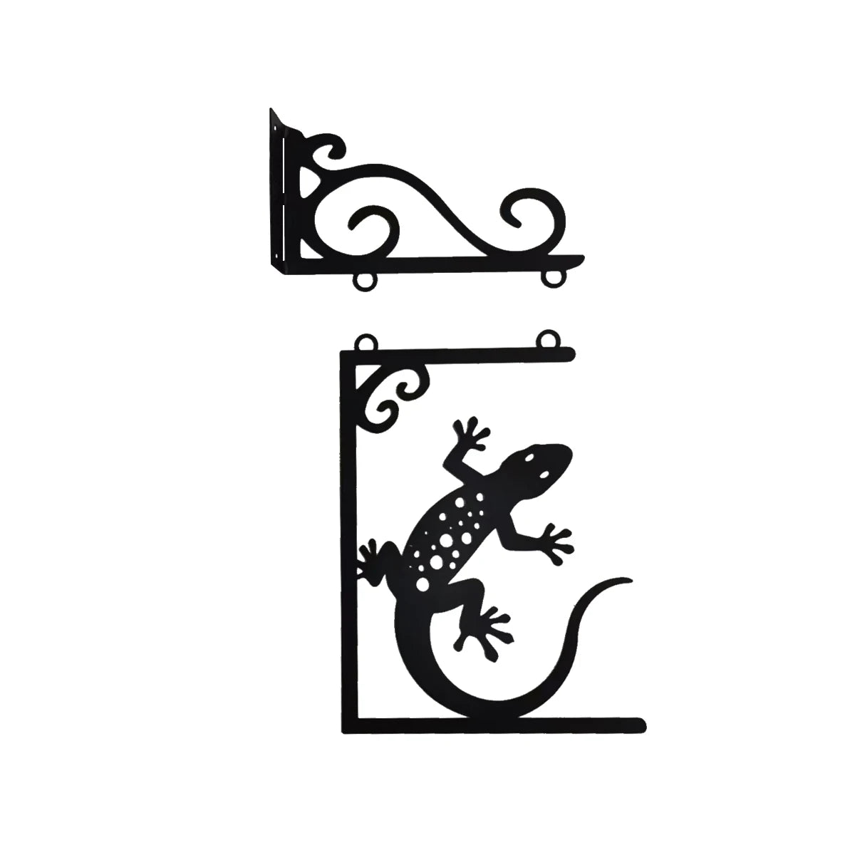 décoration murale lézard métal suspendu pots fleurs rustic extérieur mur brique cloison bois