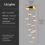 Suspension lumineuse contemporaine 15 lumières blanc doré D60 4000k 3000k 6000k
