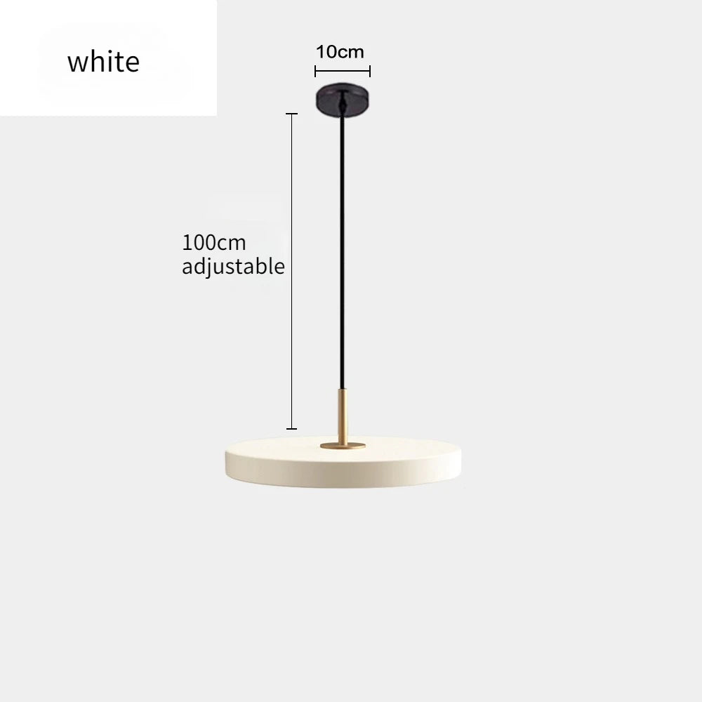 suspension lumineuse ronde moderne minimaliste aluminium blanc noir bleu salon cuisine chambre
