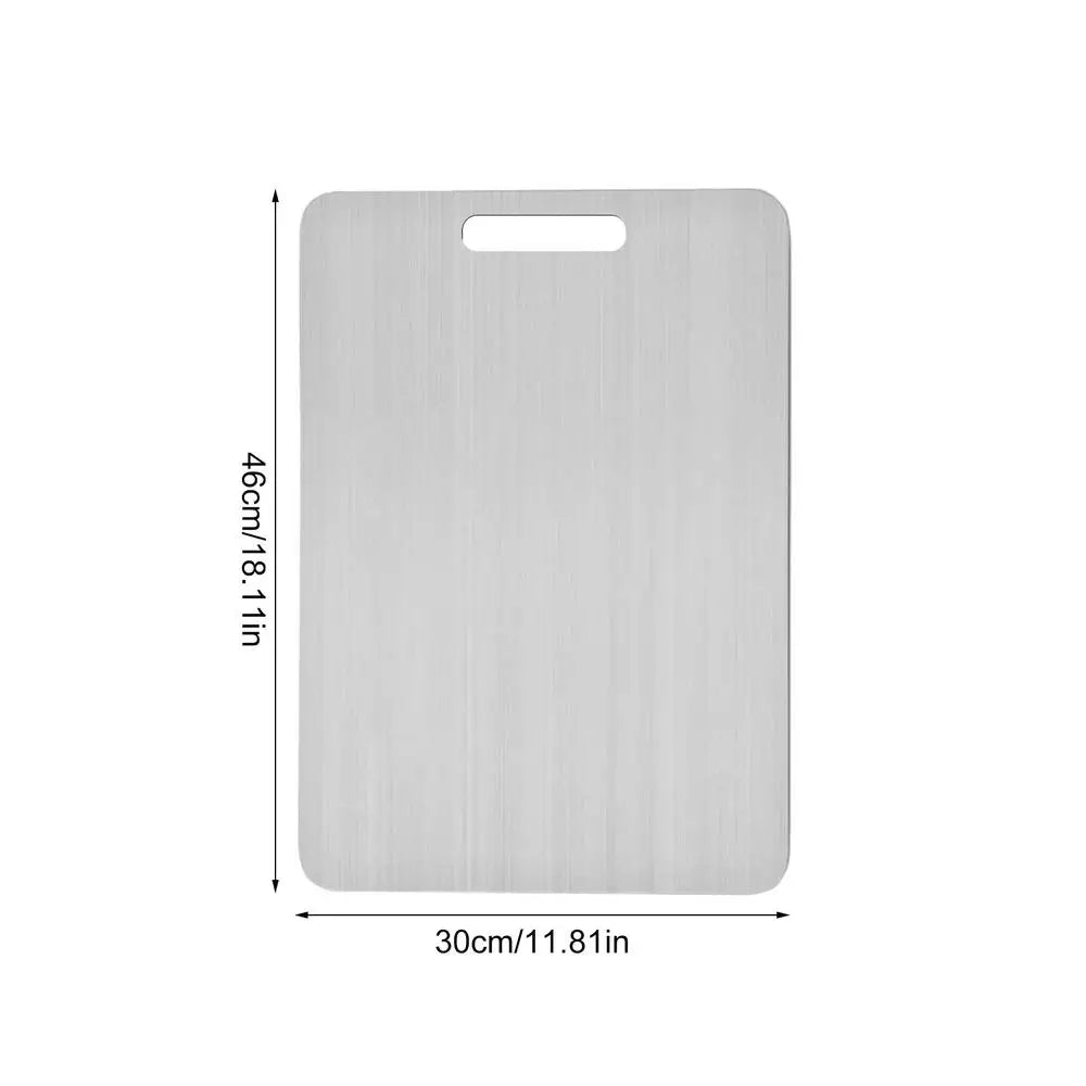 planche découpe acier inoxydable titane double face portable qualité alimentaire moderne poignée